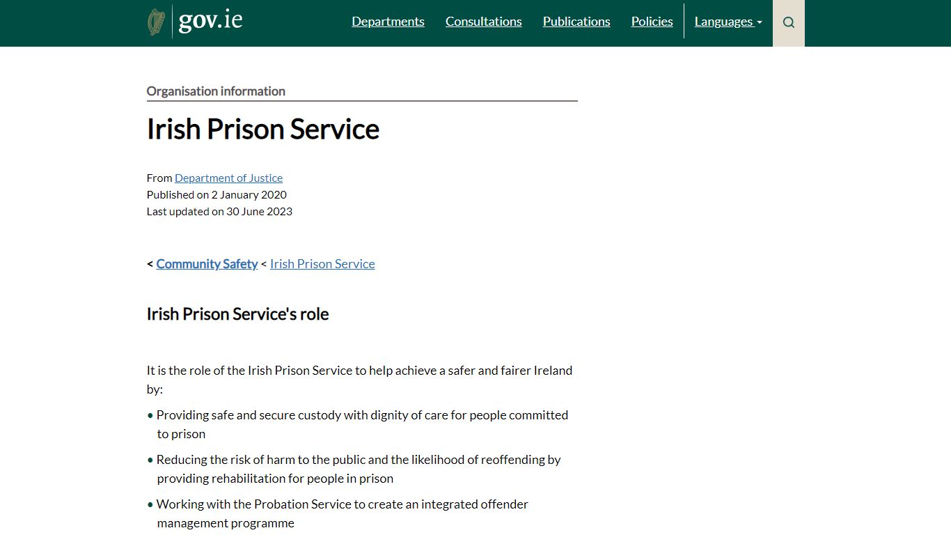 gov.ie - Irish Prison Service